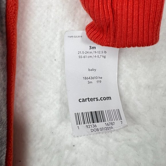 NWT Carter's Cute Little Fox One-Piece Outfit Sz 3M Bottom Snaps Very Soft - Picture 4 of 4